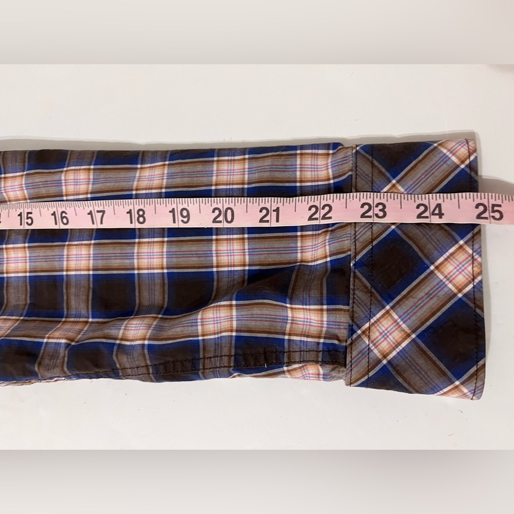 7 Diamonds‎ Shirt Mens Large Button Down Black Gray Plaid Classic Western Cowboy - Picture 11 of 11
